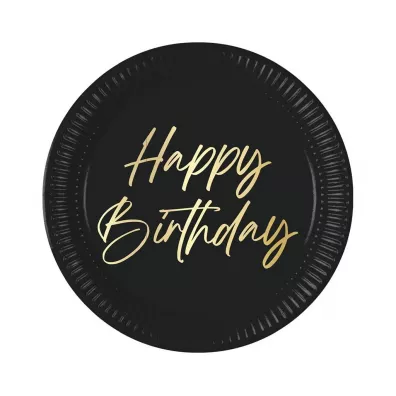 Procos Talerzyki papierowe Happy Birthday 23cm 8 szt.