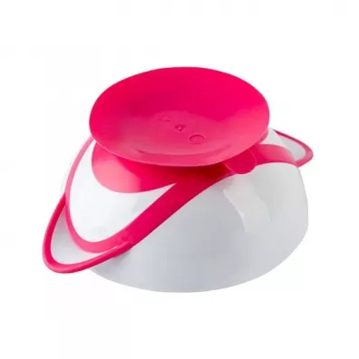 Babyono Miseczka dla dzieci i niemowlt z przyssawk i yeczk rowa 6 m+ 300 ml