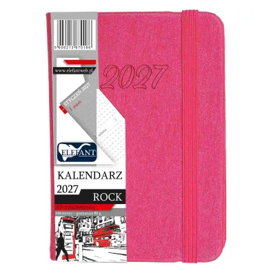 Kalendarz 2027 Rock A7 tygodniowy r�owy