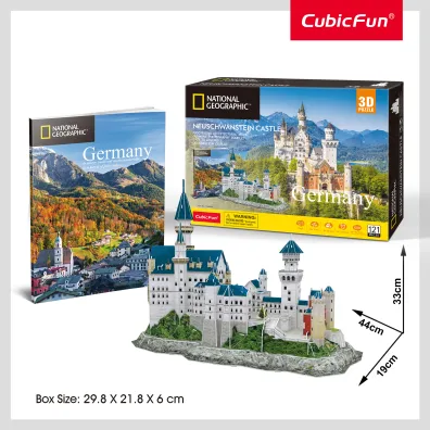 Puzzle 3D 121 el. National Geographic Zamek Neuschwanstein Cubic Fun