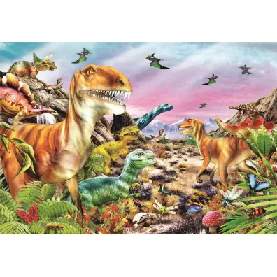 Puzzle 104 el. SuperColor. Land of Dinosaurs Clementoni