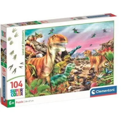 Puzzle 104 el. SuperColor. Land of Dinosaurs Clementoni