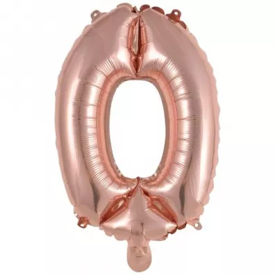 Amscan Balon foliowy mini cyfra 0 r�owe z�oto 30,5x40cm