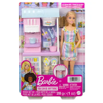 Barbie lodziarnia zestaw i lalka Mattel