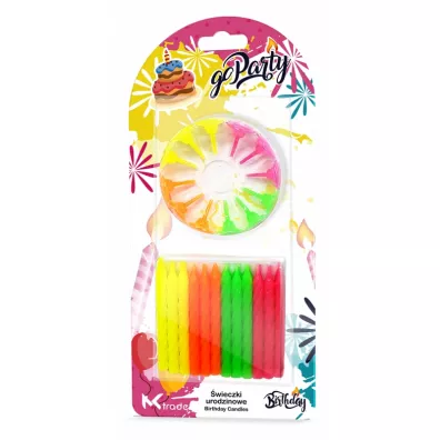 Mk Trade �wieczki urodzinowe fluo SH-149 24 szt.