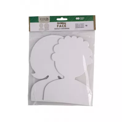Happy Color Kszta�ty kartonowe FACE Boy&Girl 20cm 10 szt.