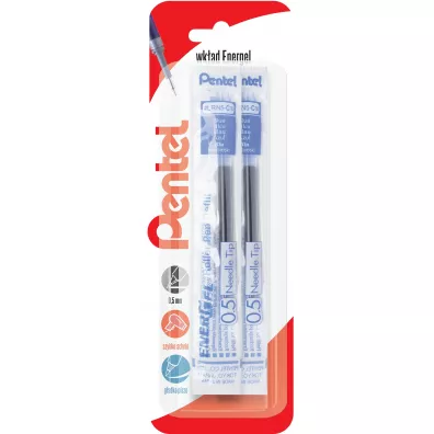 Pentel Wk�ad do cienkopis�w kulkowych EnerGel LRN5 niebieski 2 szt.