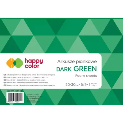 Happy Color Arkusze piankowe A4, ciemnozielone, 5 arkuszy 5 szt.