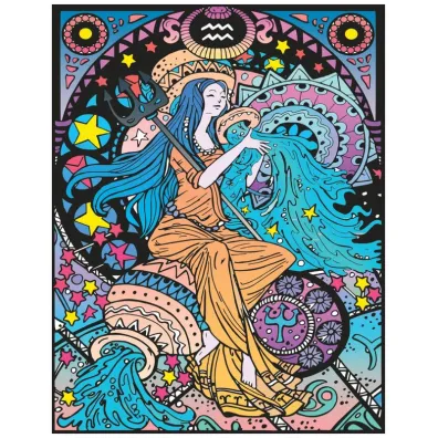 Kolorowanka welwetowa A4 Zodiak Wodnik
