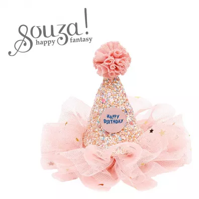 Souza! Spinka do wosw urodzinowa mini-czapeczka jasnorowa
