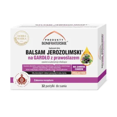 Produkty Bonifraterskie Balsam Jerozolimski na gard�o z prawo�lazem suplement diety 32 szt.