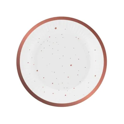 Godan Talerzyki papierowe Celebrate r�owo-z�ote 18cm