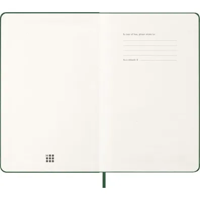 Kalendarz 2026 12M Moleskine L twarda oprawa dzienny Myrtle Green 13x21cm