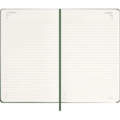 Kalendarz 2026 12M Moleskine L twarda oprawa dzienny Myrtle Green 13x21cm