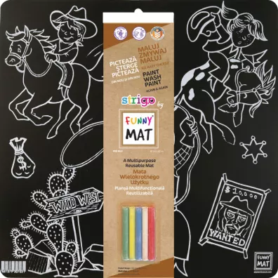 Strigo Funny Mat Black - Western + kreda 40x40 cm