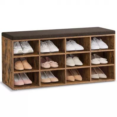 Songmics Szafka na buty z siedziskiem 12 pek