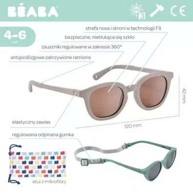Beaba Okulary przeciwsoneczne dla dzieci 4-6 lat Sunny - Velvet grey