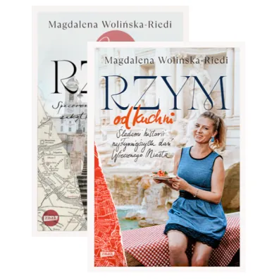 Pakiet: M�j Rzym. Spacerem po niezwyk�ych zak�tkach Wiecznego Miasta, Rzym od kuchni. �ladami historii najs�ynniejszych da� Wiecznego Miasta - Magdalena  Woli�ska-Riedi