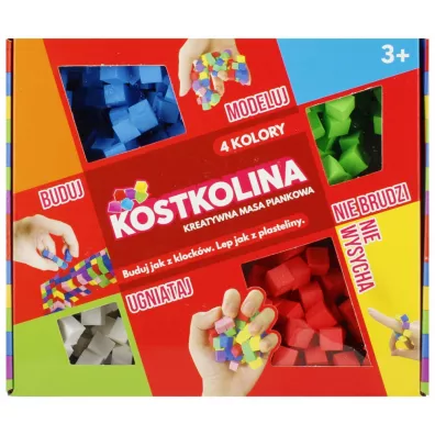 Pianka do modelowania Kostkolina 4kol czerwona ART AND PLAY 13080304
