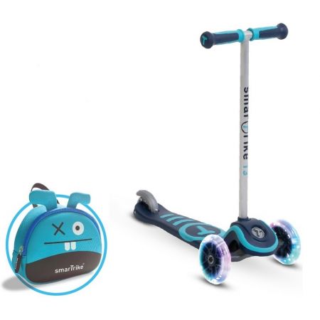 Smart Trike Hulajnoga Scooter T3 + wiecce koa LED + torba-niebieska