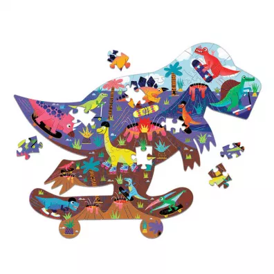 Puzzle konturowe 75 el. Jurajski Skatepark Mudpuppy