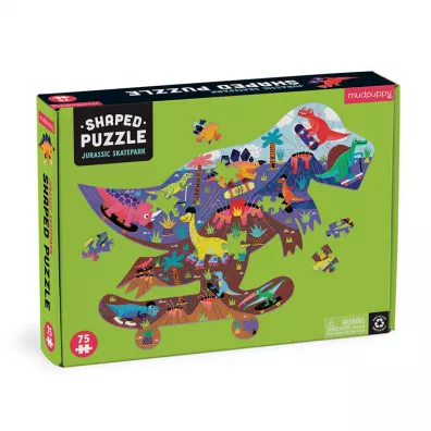 Puzzle konturowe 75 el. Jurajski Skatepark Mudpuppy