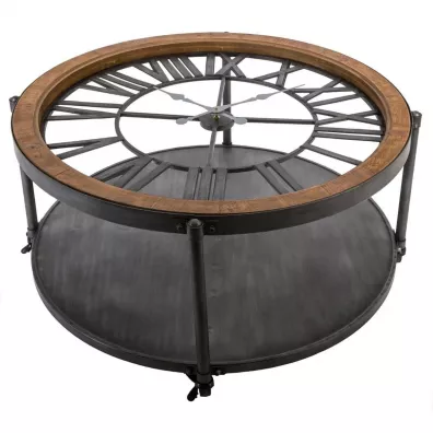 Atmosphera Stolik kawowy Torof z zegarem 90 cm