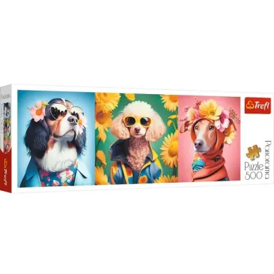 Puzzle 500 el. Panorama - Pokaz mody psia edycja Trefl