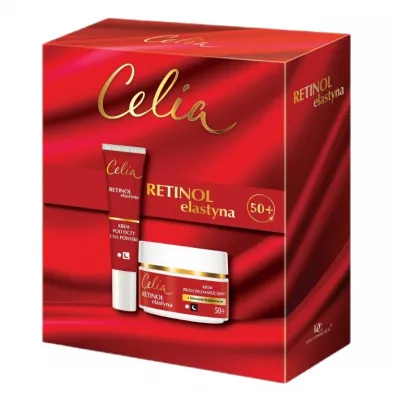 Celia Zestaw Retinol Elastyna krem 50+ do twarzy + krem pod oczy i na powieki 50 ml + 15 ml