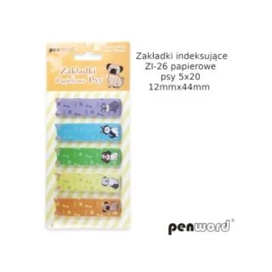 Polsirhurt Zak�adki indeksuj�ce papierowe psy ZI-26 12mmx44mm 5x20