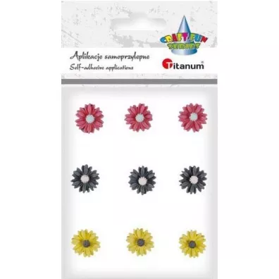 Titanum Kwiatki samoprzylepne z �ywicy margerytki mix 9 szt.
