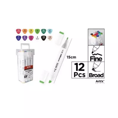 Artix Markery dwustronne Chromax 12 szt.