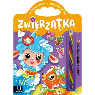 Zwierz�tka. Zaczarowana kredka. Malowanka z naklejkami - Anna Podg�rska