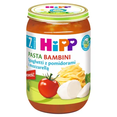 Hipp Pasta Bambini Spaghetti z pomidorami i mozzarell� po 7. miesi�cu 220 g Bio