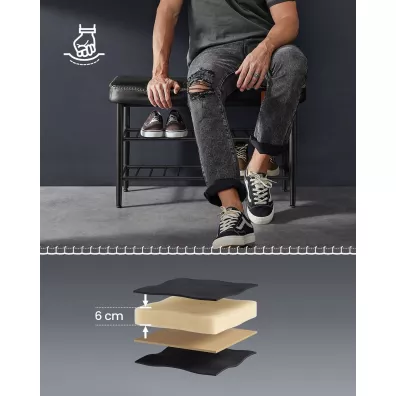 Songmics awka na buty czarna sztuczna skra