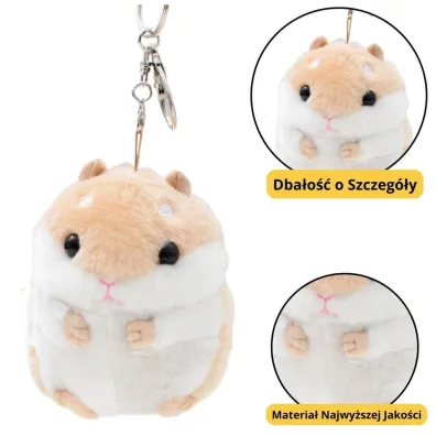 LeanToys Brelok pluszowy Chomik be�owy 10cm