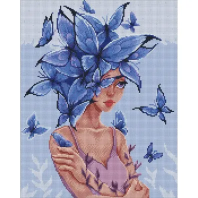 Ideyka Diamentowa mozaika - Motyle my�li z kryszta�kami 40x50cm