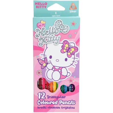 Patio Kredki o��wkowe tr�jk�tne Hello Kitty 12 kolor�w