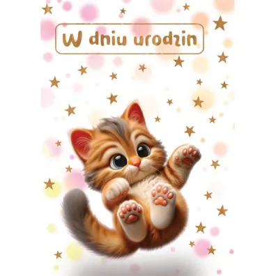 Trend Kartka okoliczno�ciowa W dniu urodzin kot