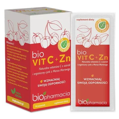 Biofarmacja Bio Witamina C + cynk Suplement diety 14 sasz.