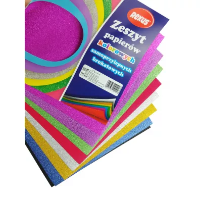 Beniamin Zeszyt papier�w kolorowych samoprzylepnych brokatowych A5