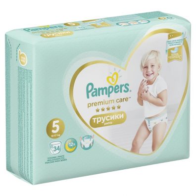 Pampers Pieluchomajtki Premium Care Pants, rozmiar 5 (12-17 kg) 34 szt.