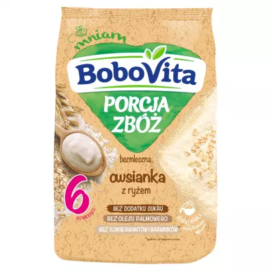 BoboVita Porcja zb Owsianka bezmleczna z ryem po 6 miesicu 170 g