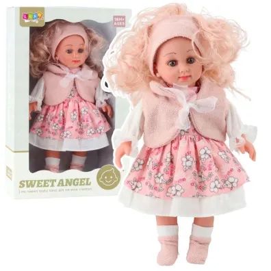 Lalka Sweet Angel w r�owej sukience w kwiaty 36cm