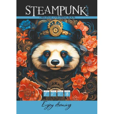 Kolorowanka A4 Steampunk Panda