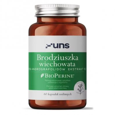 Uns Brodziuszka wiechowata + bioperine Suplement diety 60 kaps.
