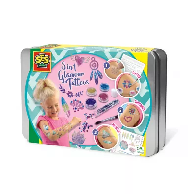 Kreatywny zestaw modnych tatua�y 3w1 Ses Creative