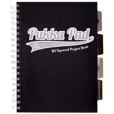 Pukka Pad Project Book B5 Black & Grey kratka, 80g 100 kartek
