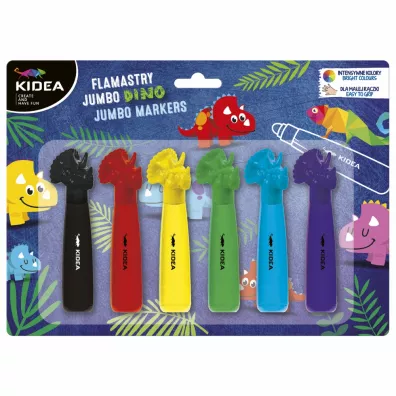 Derform Kidea Flamastry Jumbo Dinozaury 6 szt.