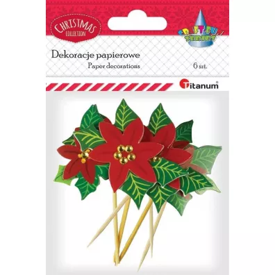 Titanum Papierowe ozdoby 3D na piku poinsecje
